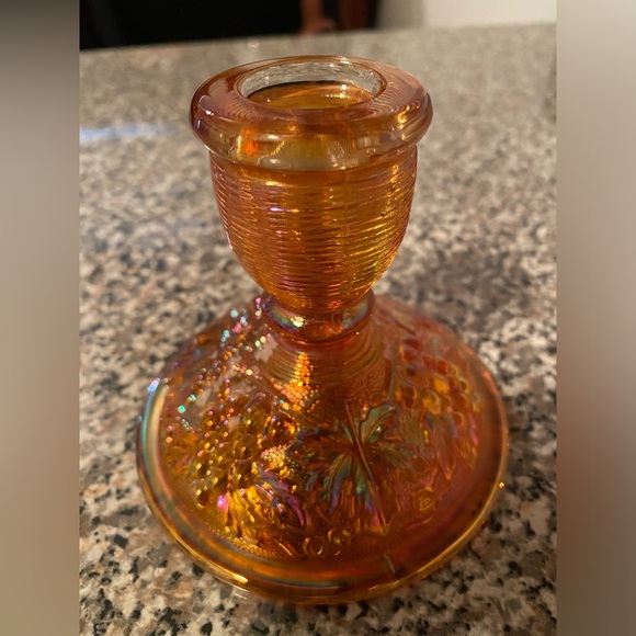 Carnival Glass Candle Holder - Picture 2 of 4